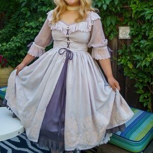 Lavender Embroidered Classic Lolita Dress “In Search of Lost Time”